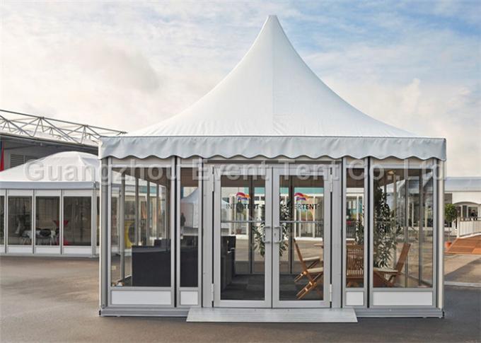 Event prefabricated hotel building special glass pagoda tent for exhibition