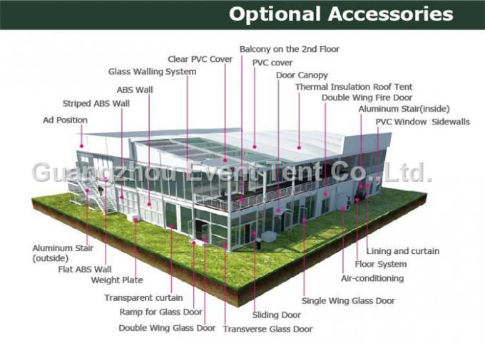 Strong frame marquee double decker tent with aluminum structure for exhibition event