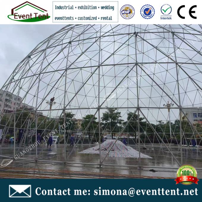 Snow White Color Large Dome Tent Diameter 30m Transparent For Road Show