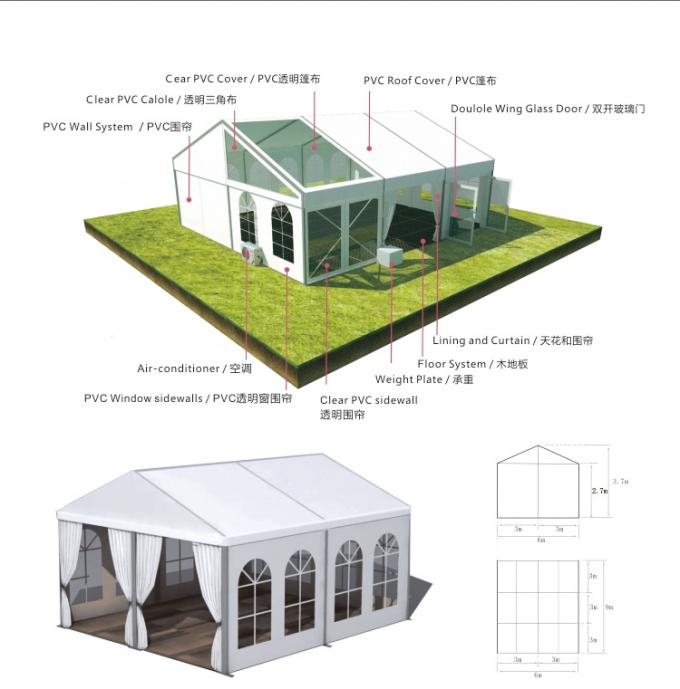 Long Life 20x40 Anti - Corrosion Transparent Wedding Tent With Clear Roof