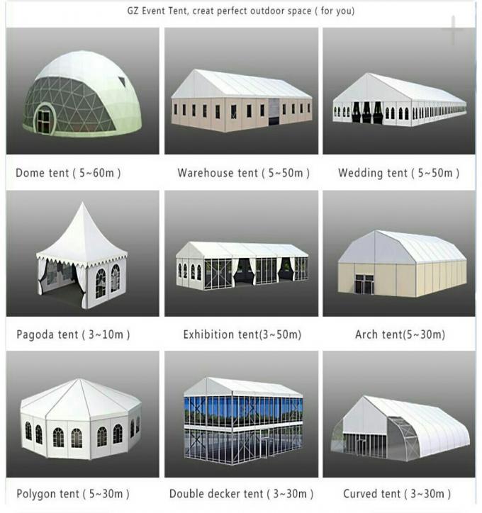 Customized 10x30m Waterproof White And Red Large Aluminum Outdoor Event Tents
