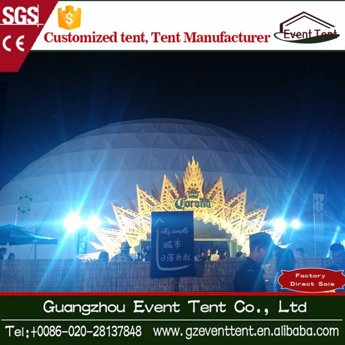 Diameter 35m Aluminium Frame White PVC Geodesic Dome Tent For Music Concert
