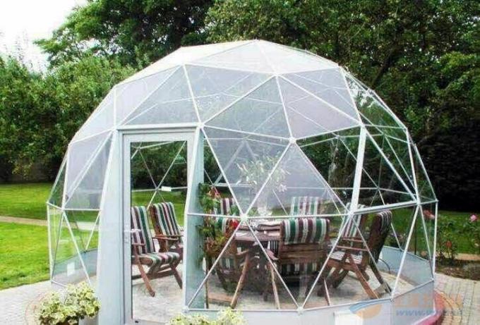 100 % Waterproof Outdoor Geodesic Dome Greenhouse 100-130 Km/H
