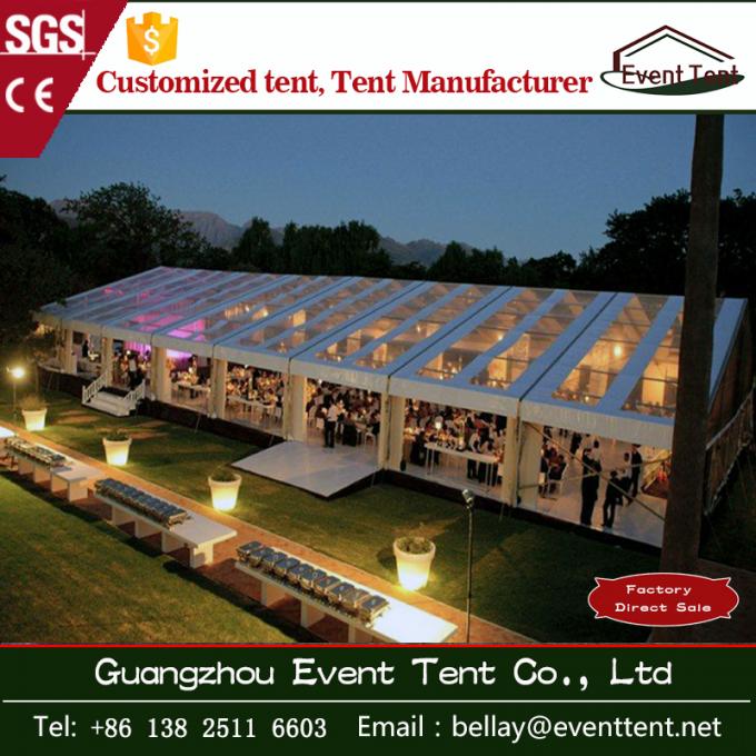 Transparent Outdoor Wedding Party Tent , clear roof big event marquee tent