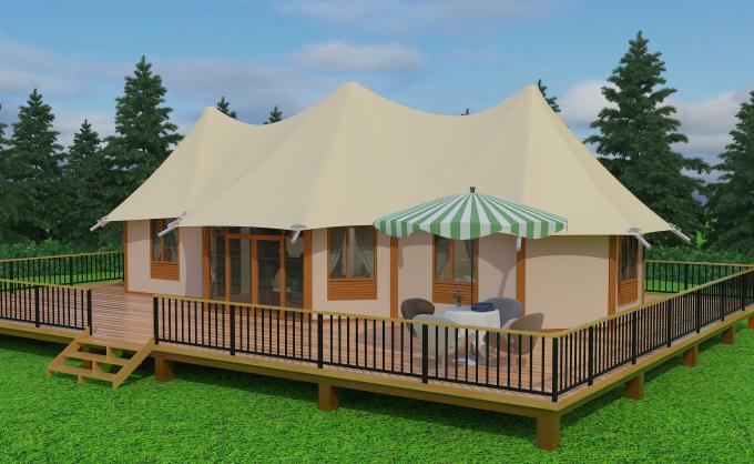 White Accommodation shelter luxury Camping Tent for hotel room / resort
