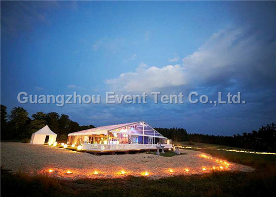 China Outdoor Exhibition Clear Span Tent Double PVC Fabric With Glass Door 3.95M Eave Height supplier