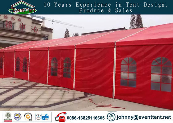 China Red color 10x40m aluminum frame pitch roof wedding party tent supplier