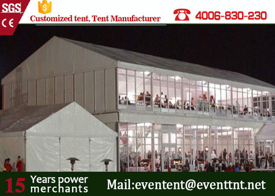 China Waterproof Advertising Double Decker Tent 25m With ABS Wall Clear Window supplier