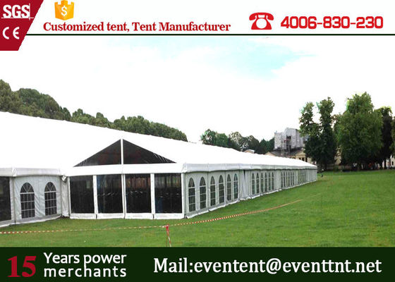China White Garden Party Tent PVC Fabric , Luxury Wedding Marquee With Large Capacity supplier