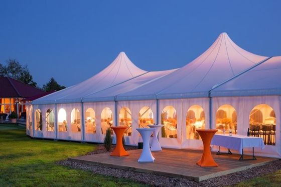 China UV Resistance PVC Coated Polyester Fabric Wedding Party Tent 112mmx203mmx4mm supplier