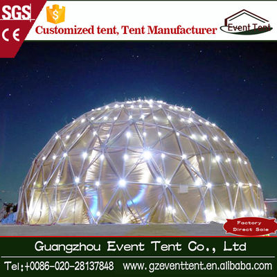 China Steel Frame Transparent PVC Geodesic Dome Tent , Diameter 6m-12m supplier
