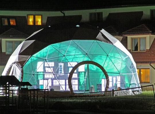 China Outdoor  Advertising Geodesic Clear Roof Camping Tent , 30m Diameters supplier