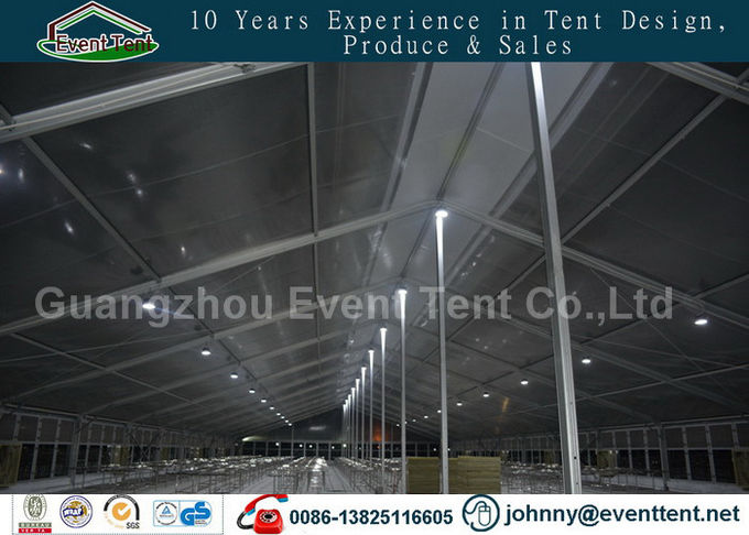 double roof transparent outdoor warehouse tent with glass wall, steel door