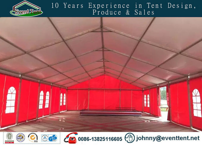 Red color 10x40m aluminum frame pitch roof wedding party tent