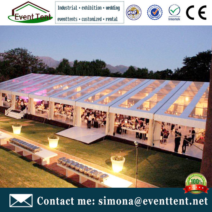 Easy Installation A Frame Tent Transparent 12m With PVC Coated Polyster Fabric