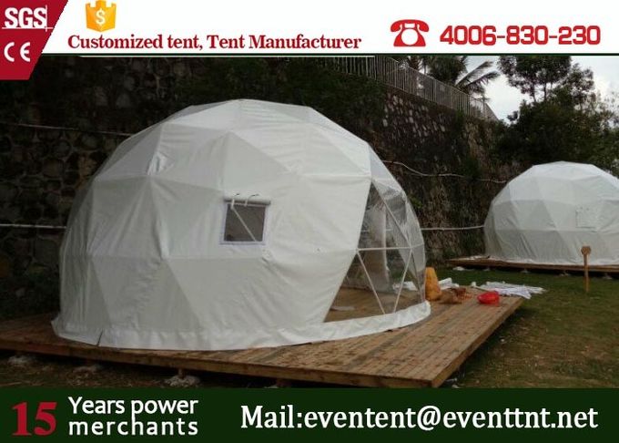 Largest Tent For Camping Bake Finished Steel Pipes Round / Square Shaped Window