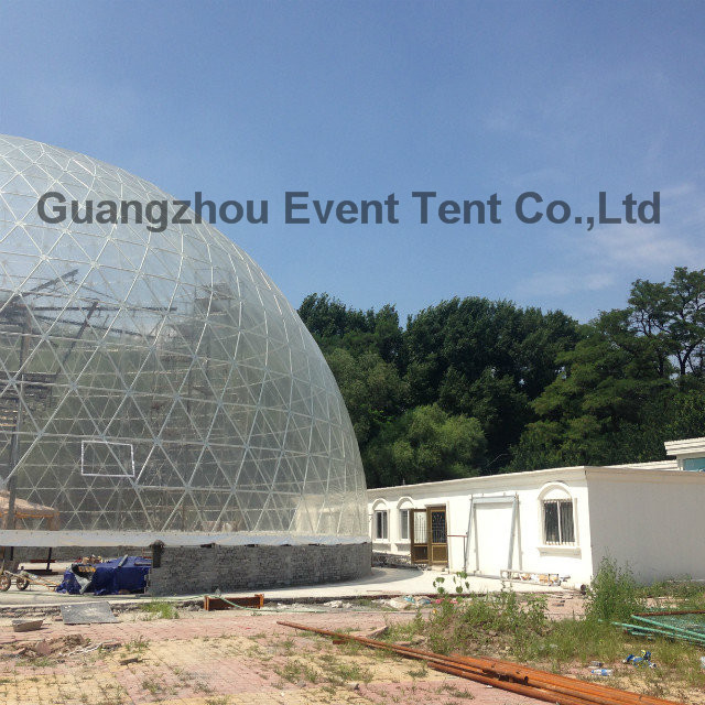 customized 30meter diameter big clear transparent geodesic dome tent