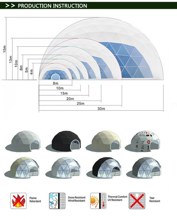 Dia 30m Outdoor Large Trade Show Canopy Tents Dome Tents , Steel Q235