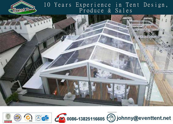 China Aluminum Frame Wedding Party Tent , Transparent PVC Roof Wedding Decoration Tent supplier