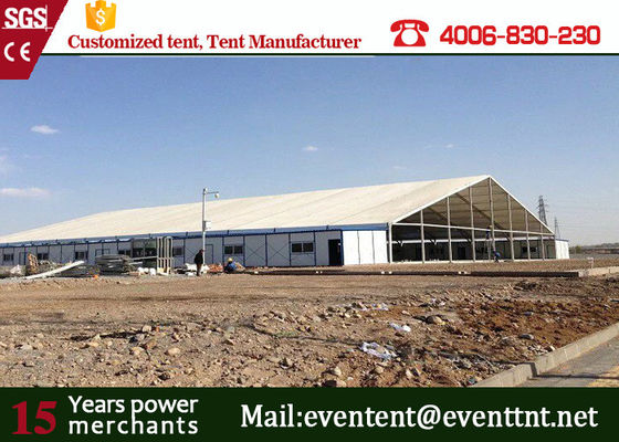 China PVC Fabric Temporary Tent Buildings Tear Resistant , Outdoor Storage Tent Transparent supplier