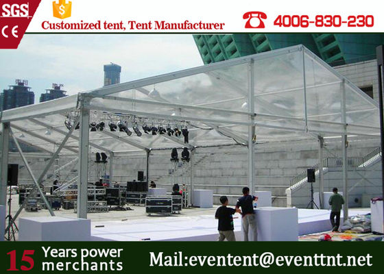 China New Design 30m Width Clear Span aluminum Buildings With Glass Wall 800 Sqm Area supplier