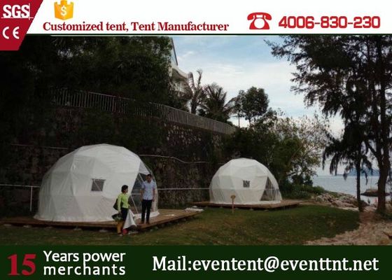 China Luxury Camping Tent Geodesic Dome 6m Diameter 6 - 8 Person With Clear Walls supplier