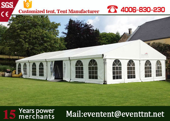 China Custom Luxury Large White Wedding Tent , Outside Canopy Tent With Walls Custom Window supplier