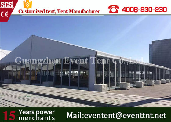 China Large Clear Span Wide Custom Event Tents UV Resistant Glass Door For Auto Exhibition supplier