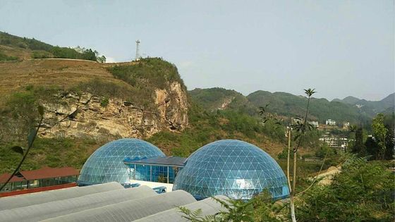 China Luxury Fiberglass Large Dome Tent / Geodesic Dome Tents For Permanent Hotel supplier
