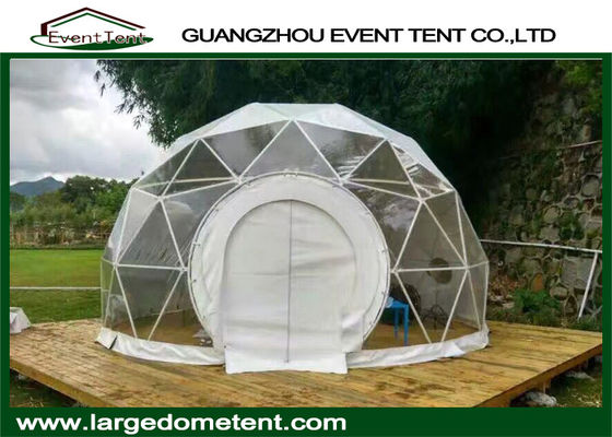 China Transparent 6m Geodesic Dome Tent Greenhouse With PVC Windows supplier
