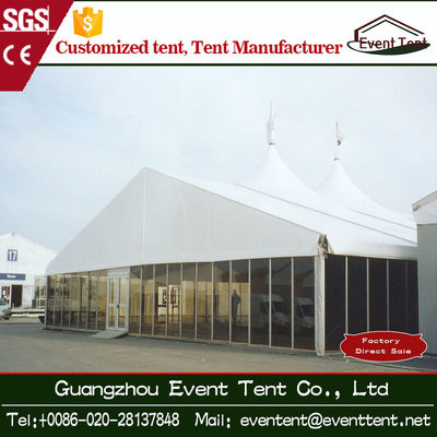 China Waterproof Sunscreen Large Outdoor Aluminum Tent With Glass Wall supplier
