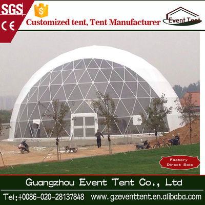 China White Tear Resistant Inflatable Geodesic Dome Tent Steel Frame Tent Dia 4-60m supplier