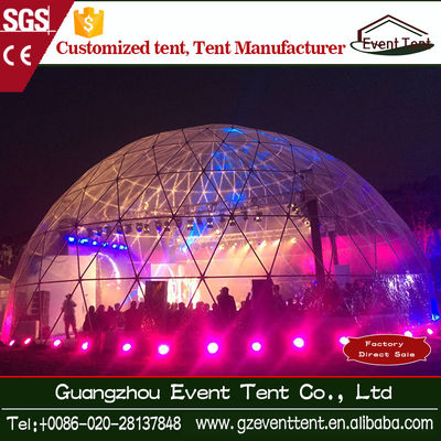 China Dia 20 Transparent Clear Roof Geo Dome Tent With Glass Window supplier