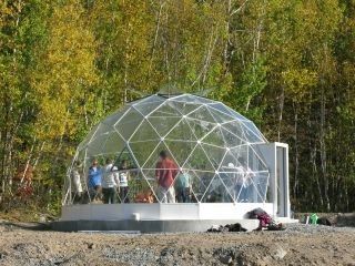 China Outdoor Matel Frame Spherical Tents With Fiberglass Cover Diameter 30m - 60m supplier