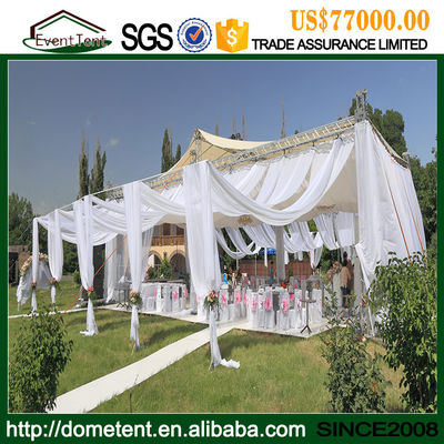 China 20 X 60m Economic Durable Nigeria White Wedding Tent With Glass Wall supplier