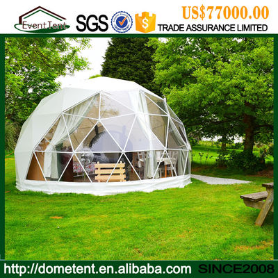 China Rustless Large Outdoor Tent , PVC Cover Metal Frame Geodesic Dome Shelter supplier