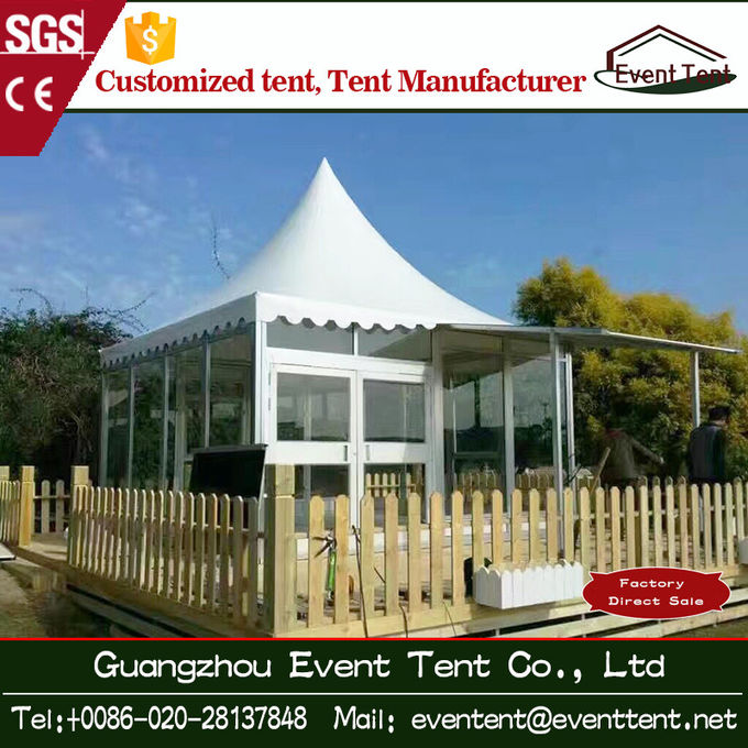 Trade Show / Wedding Part 6mx6m Luxury Camping Tent With Clear Glass Walls